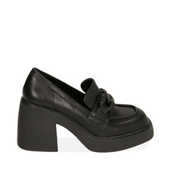 Mocassini platform neri, tacco 8,5 cm , Primadonna, 20L420081EPNERO036, 001a