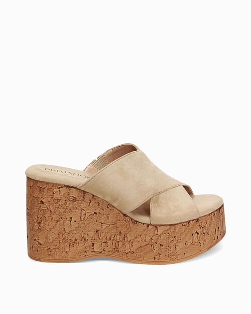 Zeppe beige tacco 9,6 cm, BEIGE