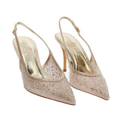 Deco slingback oro tacco 8,4 cm, Primadonna, 272131410TROROG036, 003 preview