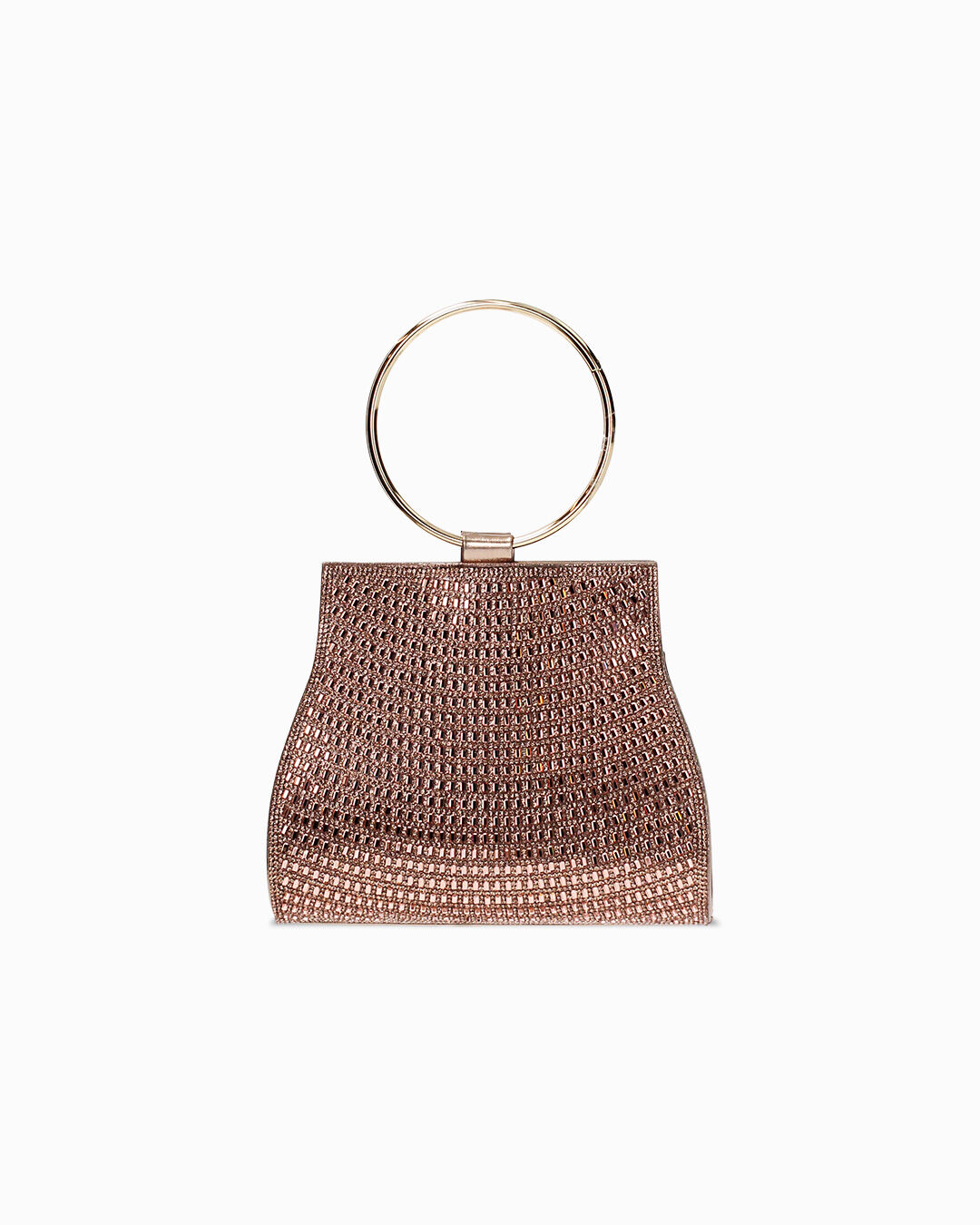 Mini bag rosa-oro con pietre scintillanti