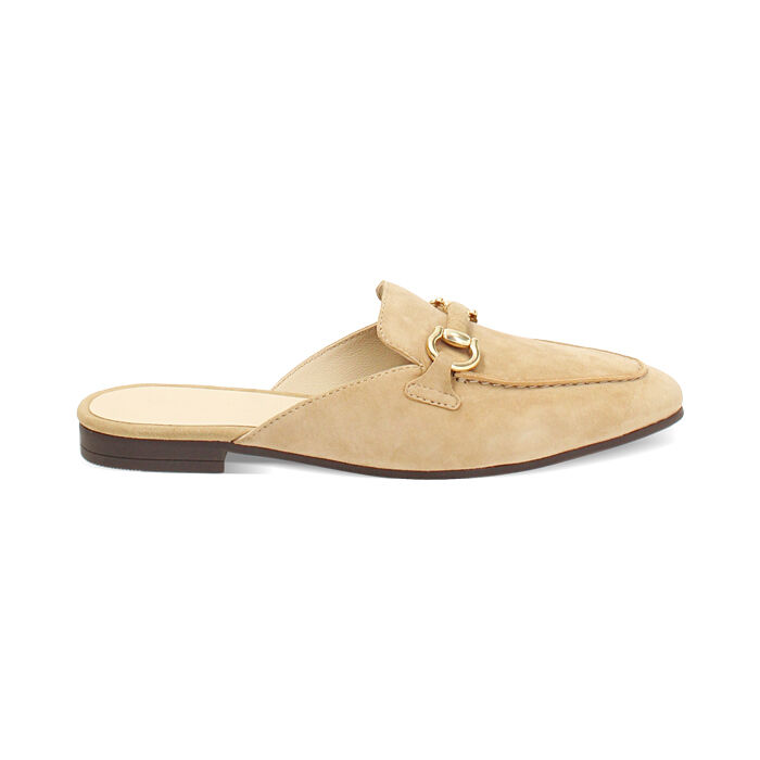 Sabot donna taupe in camoscio, Primadonna, 257725526CMTAUP036