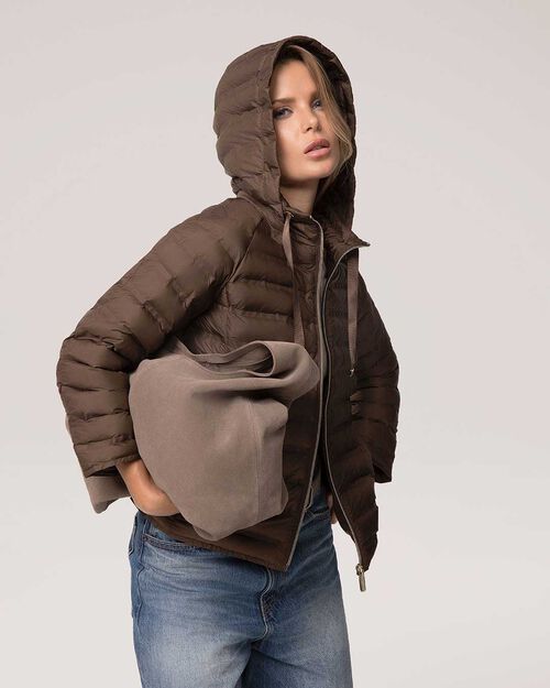 Doudoune marron matelass&eacute;e femme, BROWN