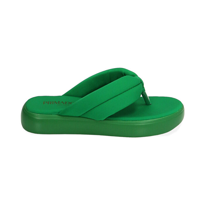 Ciabatte infradito verdi in nylon, Primadonna, 194986753LYVERD037