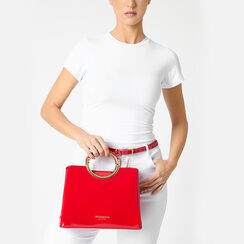 Sac à main femme rouge en vernis, Primadonna, 252323636VEROSSUNI, 002a