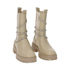 BOTTINES COULEUR CRÈME AVEC STRASS, Primadonna, 220628002EPPANN036, 002 preview