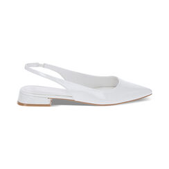 Ballerine slingback bianche in naplack, Primadonna, 234906966NPBIAN035, 001 preview