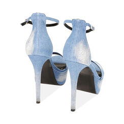 Sandali plateau jeans in tessuto, tacco 13 cm, Primadonna, 212187501TSJEAN035, 003 preview
