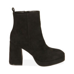 Ankle boots neri in microfibra, tacco 9,5 cm , Primadonna, 204908706MFNERO040, 001 preview