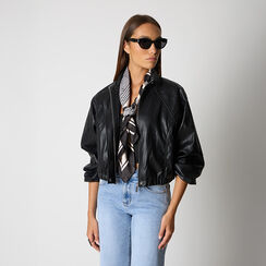 Giubbino bomber nero da donna, Primadonna, 262568807EPNEROL, 003 preview