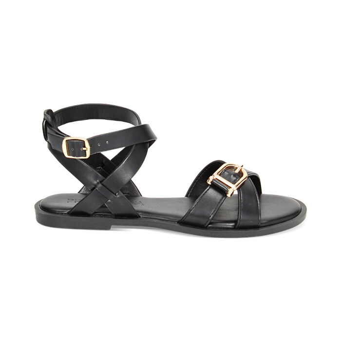 Sandali bassi neri con braccialetto, Primadonna, 234922081EPNERO035