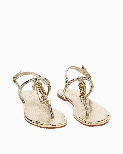 WOMEN SHOES FLAT SYNTHETIC PYTHON OROG, GOLD