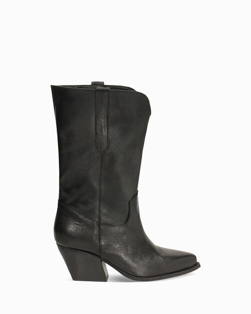 BOTAS DE LLUVIA BOTAS TEXANA PIEL LAVADA, BLACK