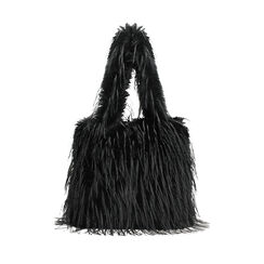 Bolso de hombro negro en fur, 24B424507FUNEROUNI, 001a