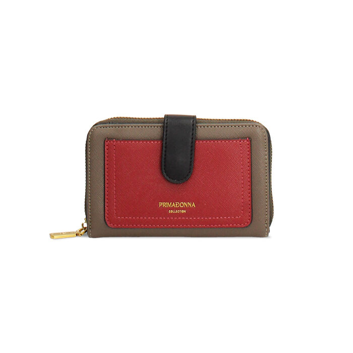 Portefeuille gris élégant avec détails soignés, Primadonna, 265702419EPGRIGUNI