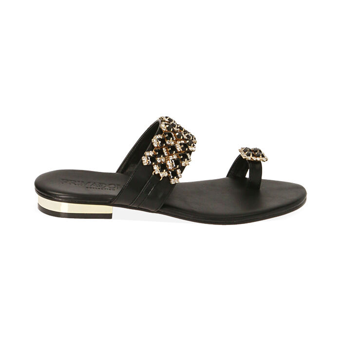 Sandali donna flat gioiello neri Primadonna Collection