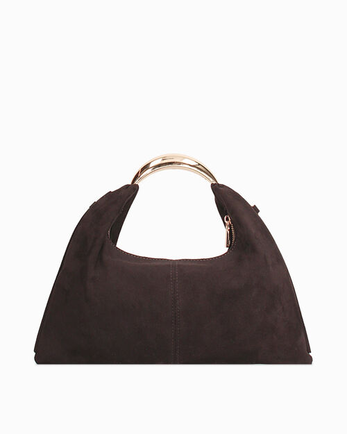 Mini bag marr&oacute;n oscuro con correa removible, DK BROWN