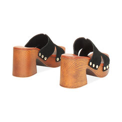 Zoccoli da donna in camoscio nero, Primadonna, 254990101CMNERO035, 003 preview