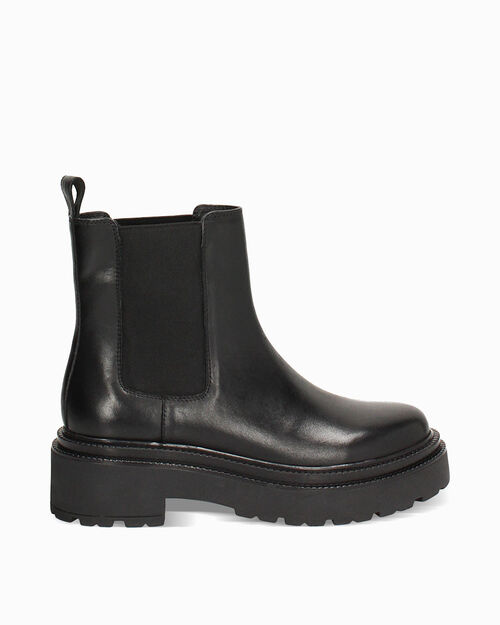 Stivaletti beatles neri in vera pelle, BLACK