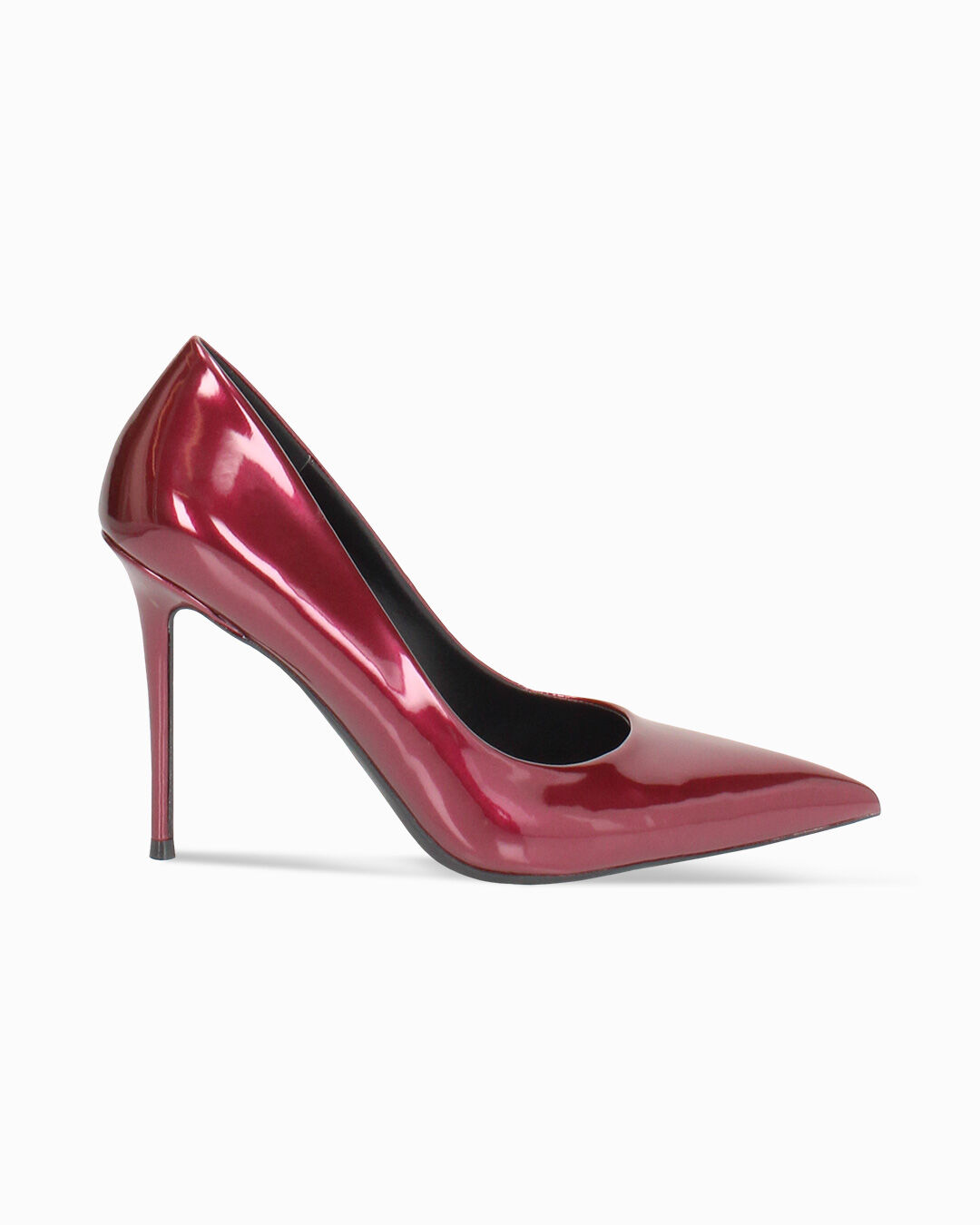 Décolleté cherry con tacco 10 cm in vernice perlata