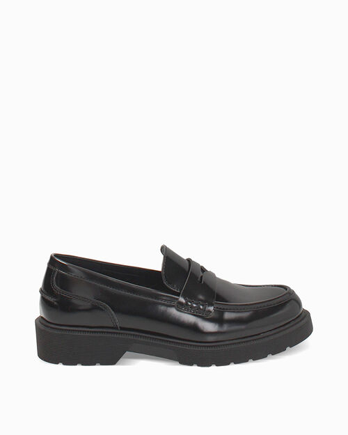 CHAUSSURES POUR FEMMES MOCASSINS SYNTHET, BLACK