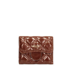 Portefeuille cognac brillant avec détails sophistiqués, Primadonna, 265702429EUCOGNUNI, 001a