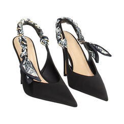 Escarpins slingback noirs talon 10,5 cm, Primadonna, 272100707RSNERO035, 003 preview