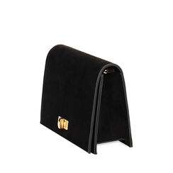 Mini bag nera in microfibra, Promozioni, 245126053MFNEROUNI, 002a
