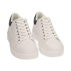 Sneakers bianche, suola 4,5 cm , Primadonna, 202621193EPBIAN035, 002 preview
