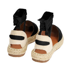 Espadrillas lace-up nere in microfibra, Primadonna, 194951133MFNERO035, 004 preview