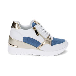 Sneakers jeans, zeppa 7 cm, Primadonna, 237516531EPJEAN035, 001 preview