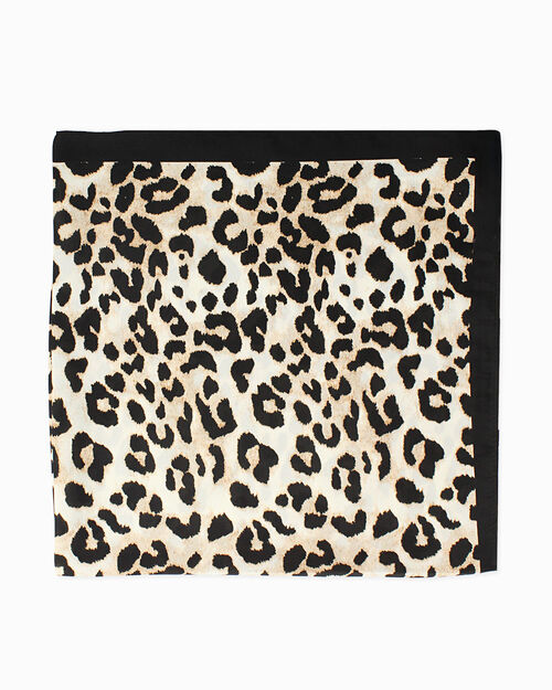 Foulard leopard nero con stile audace, MULTI COLOR