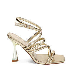 Sandalias con tacón doradas de laminado, Special Price, 234960811LMOROG037, 001a