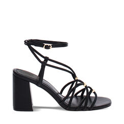 Sandali neri con tacco 8 cm, Primadonna, 27M748554EPNERO035, 001a