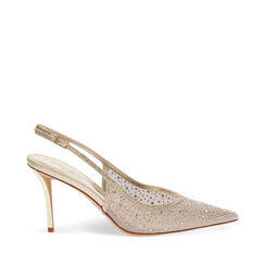 Deco slingback oro tacco 8,4 cm, Primadonna, 272131410TROROG035, 001a