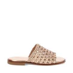 Sandali bassi donna oro in pelle intrecciata, Primadonna, 25B817032PIOROG036, 001a