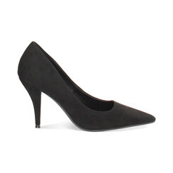 Décolleté nera in microfibra con tacco 9 cm, Primadonna, 262744601MFNERO035, 001 preview