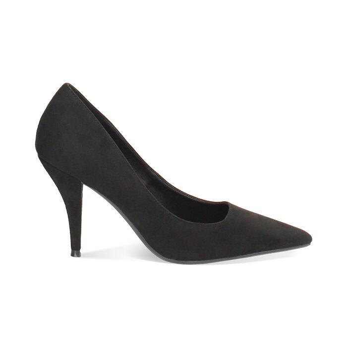 Décolleté nera in microfibra con tacco 9 cm, Primadonna, 262744601MFNERO035