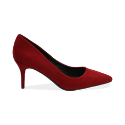 D&eacute;collet&eacute; bordeaux in microfibra, tacco 7 cm , Scarpe, 142111552MFBORD036, 001 preview