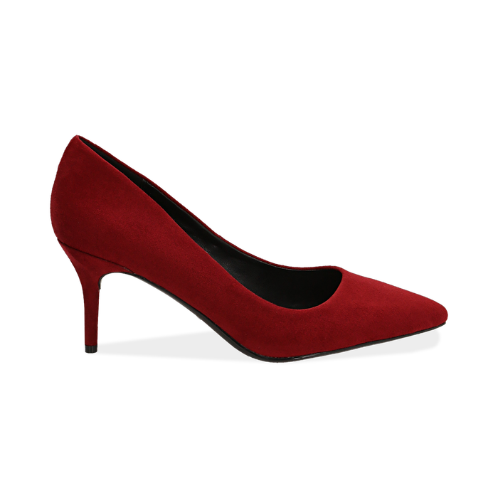 D&eacute;collet&eacute; bordeaux in microfibra, tacco 7 cm , Scarpe, 142111552MFBORD036