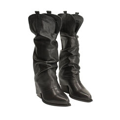 Bota en piel lavada negra elegante, Primadonna, 271020644PANERO036, 002a