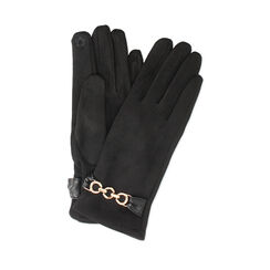 ACCESSORI GUANTI MICROFIBRA NERO, 24B424537MFNEROUNI, 001a