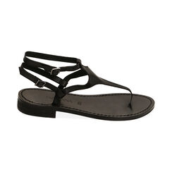 Sandali infradito neri in pelle, Primadonna, 21B814021PENERO035, 001 preview