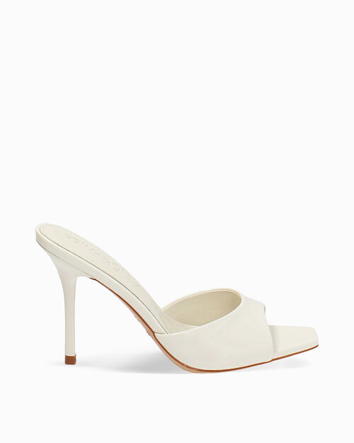 Mules open toe panna tacco 9,5 cm, CREAM