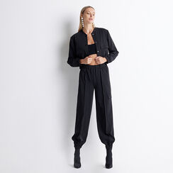 Pantaloni neri in tessuto, Primadonna, 22C923012TSNEROM, 003 preview