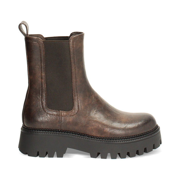 Boots Beatles brun foncé avec talon de 5 cm, Primadonna, 260628954EPMORO035