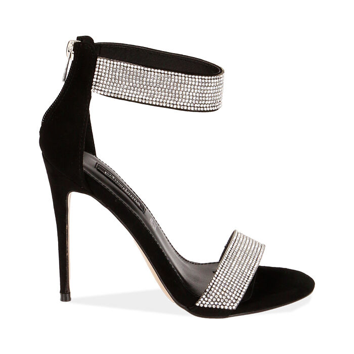 sandali con motivo treccia strass colore nero | | INBLU Shop Ufficiale