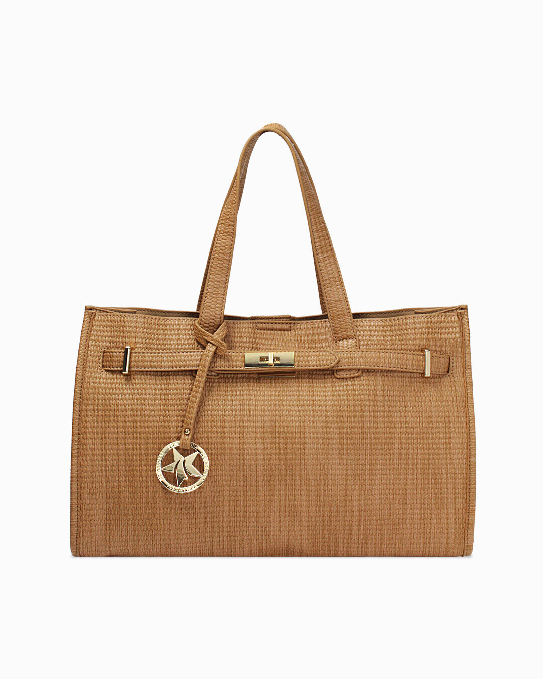 Borsa a mano cognac con tracolla removibile