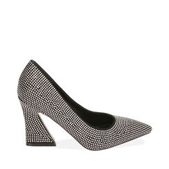 Escarpins noirs &agrave; strass, talon 9 cm , Primadonna, 202139303MPNERO036, 001a