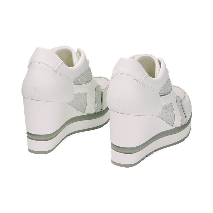 Baskets femme a talon compense blanches Primadonna Collection
