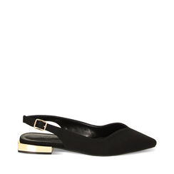 Ballerines slingback femme noires en tissu, Primadonna, 254946666LYNERO035, 001a